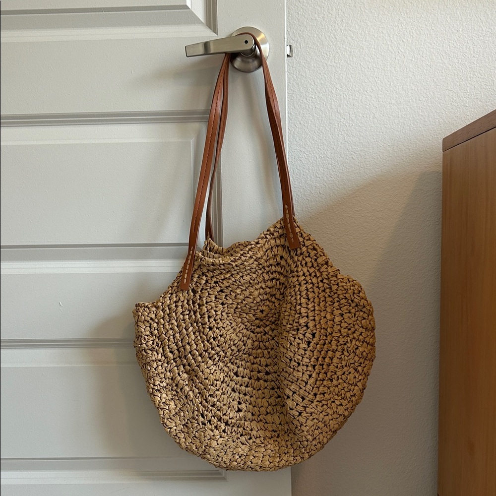 Natural Woven Tote Bag